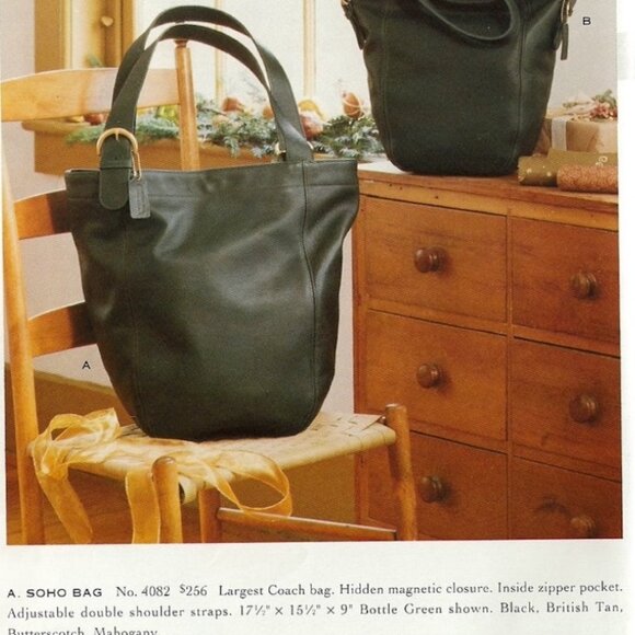 Coach Vintage - Soho Duffle Sac (Weekender) 4082 in Bottle Green, USA 1990s - Picture 4 of 14